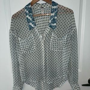 Free People Printed Blouse